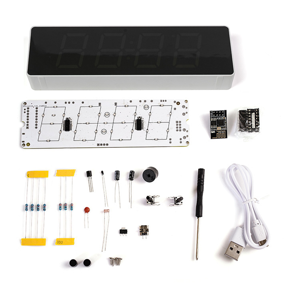 Diy Elektronic - Kit d'horloge WiFi coloré, horloge électronique