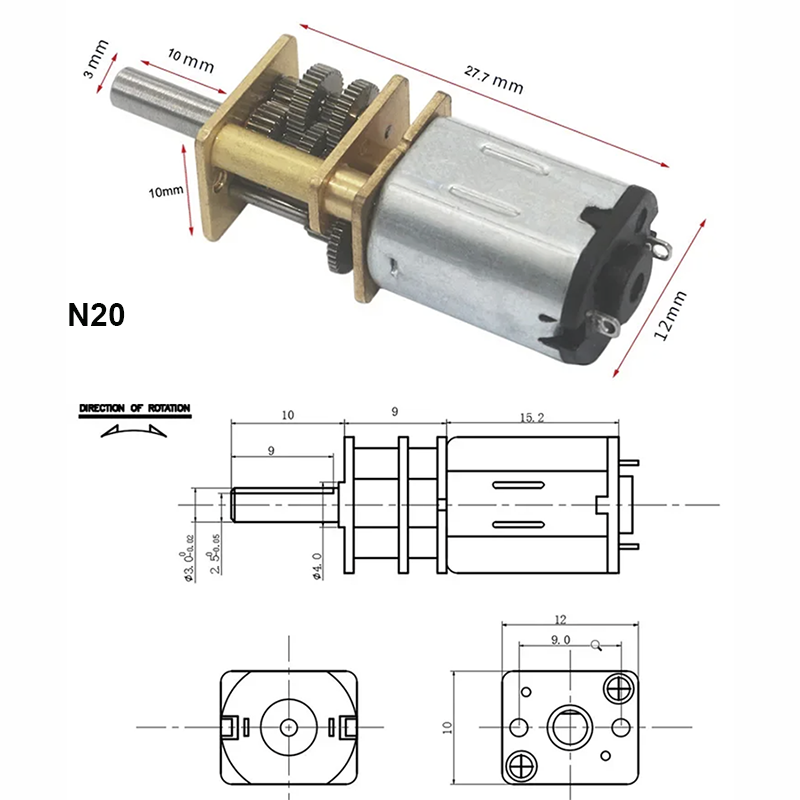 6V 12V 15-6000RPM GA12-N20 Mot - Diy Boat Electronics avis et prix